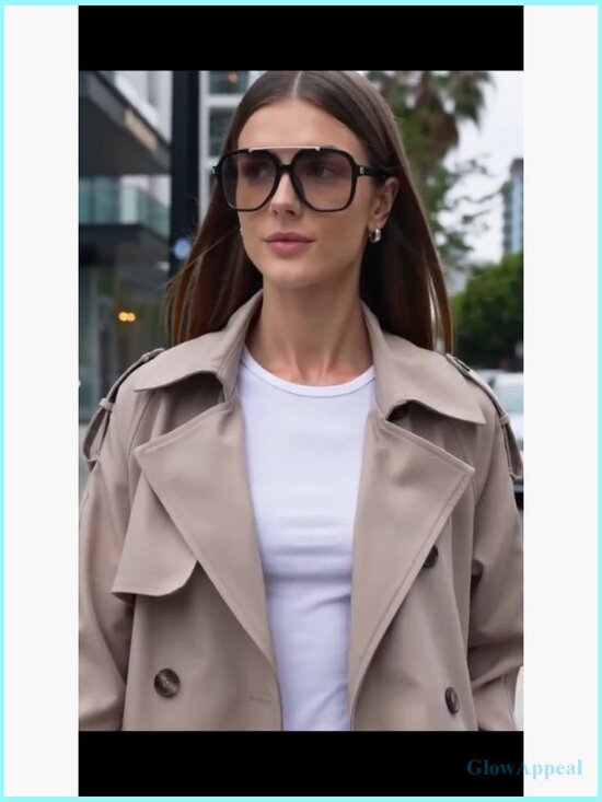 Retro Square Sunglasses Women Oversized 70s Shades UV Protection Vintage Pilot main image 2